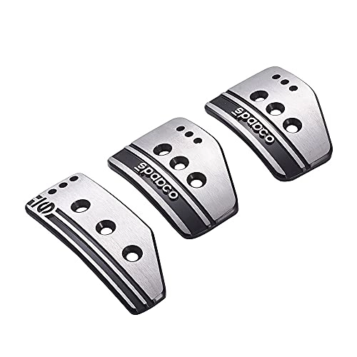 Mountain Bike Pedal : Bike Pedals 3pcs Manual Car Clutch Brake Foot Pedals Cover Treadle Non-Slip Pedal Pads For Most Vehicle Not Universal Bicycle Pedal (Color Name : Silver)