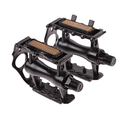 Mountain Bike Pedal : Bike Pedals, Aluminium Alloy Mountain Bicycle Cycling Bike Pedals MTB 9 / 16" Mountain Bicycle Pedals Flat Bicycle Accessories 1 Pair (Color : Black)