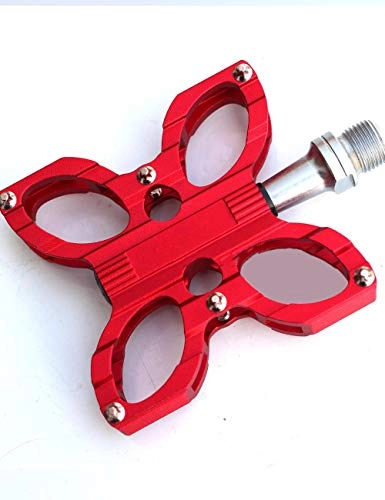 Mountain Bike Pedal : Bike Pedals, Aluminium Cycling Bike Pedals with Sealed Bearing, Ultra light aluminum alloy mountain bike pedal-red