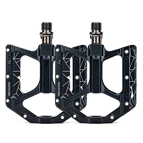 Mountain Bike Pedal : Bike Pedals, Aluminum Alloy 3 Bearing Super Lubrication Pedal with Cleats for Mountain Road Trekking Bike