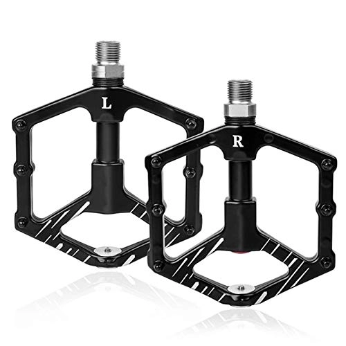 Mountain Bike Pedal : Bike Pedals, Aluminum Alloy 3 Bearings Non Slip Pedals with Magnetic Function for Mountain Road Trekking Bike, Black