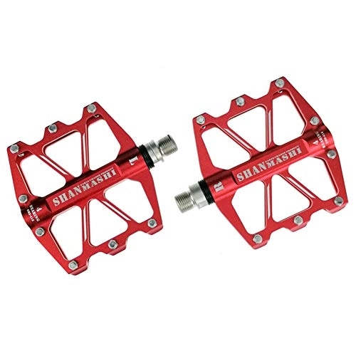 Mountain Bike Pedal : Bike Pedals Aluminum Alloy Anti Slip Mountain Bike Pedals Spacious Metal Bike Pedals Outdoor Cycling Accessories red, free size
