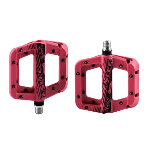 Mountain Bike Pedal : Bike Pedals Anti-vibration Mountain Bike Pedal Anti-skid Lightweight Nylon Fiber Bicycle Pedal Board High-strength Anti-skid Bicycle Pedal Mtb Pedals (Color : Red)