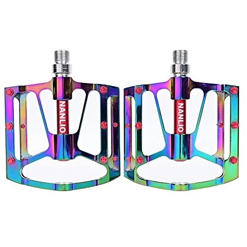 Mountain Bike Pedal : Bike Pedals Bicycle Pedal 3 Bearings A Pair Mountain Bike Ultra-light Lubricated Pedals Rainbow Colors Mtb Pedals