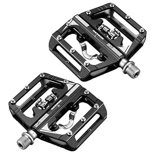 Mountain Bike Pedal : Bike Pedals Bicycle Pedal Lock Pedal Conversion Flat Pedal Aluminum Alloy Pedal Bearing Riding Equipment Non Clip Pedal Mountain Bike Pedals (Color : Black)