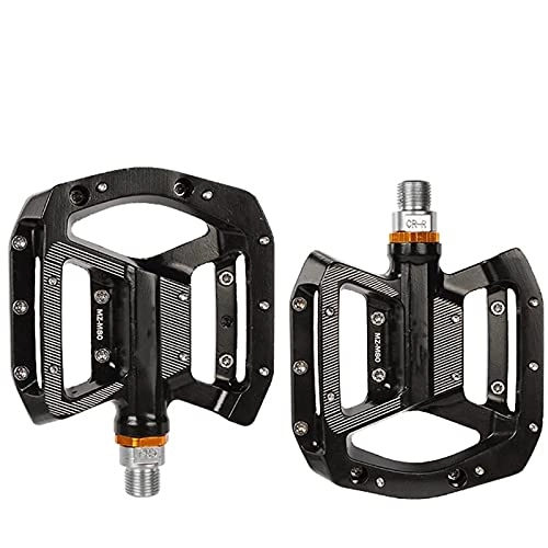 Mountain Bike Pedal : Bike Pedals Bicycle Pedals Aluminum Alloy Die-casting Needle Bearing Pedals Mountain Bike And Road Bike Riding Easy to Install (Color : Black, Size : 10.15x10.1x1.95cm)