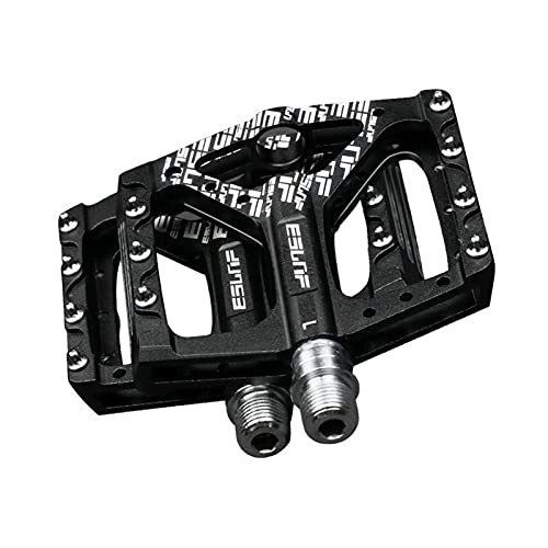 Mountain Bike Pedal : Bike Pedals, Bicycle Pedals, Aluminum Anti-Slip Cycling Pedals, Spindle 9 / 16 Inch, Ultralight Durable Mountain Bike Pedals Riding Equipment Accessories, Black
