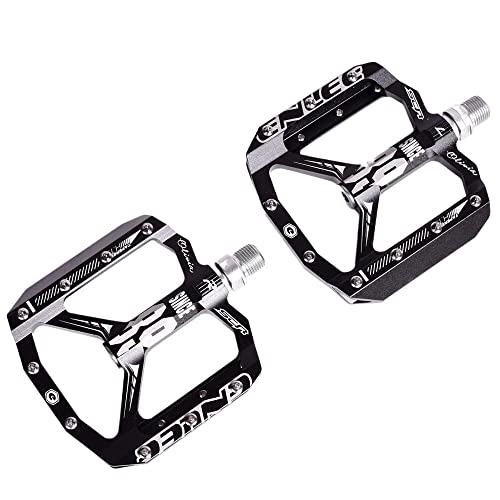 Mountain Bike Pedal : Bike Pedals Bicycle Pedals Mountain Bike Bearing Pedal Off-road Pedal CNC Aluminum Alloy High-intensity Pedal Rappelling Bearing Bike Pedal (Color : Black)