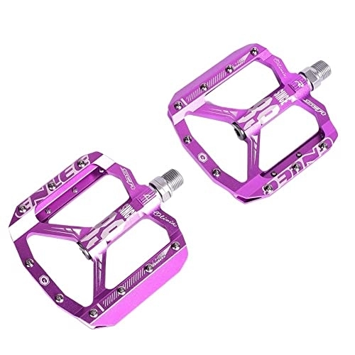 Mountain Bike Pedal : Bike Pedals Bicycle Pedals Mountain Bike Bearing Pedal Off-road Pedal CNC Aluminum Alloy High-intensity Pedal Rappelling Bearing Mtb Pedals (Color : Purple)