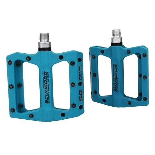Mountain Bike Pedal : Bike Pedals Bicycle Pedals Nylon Fiber Ultra-light Mountain Bike Pedal 4 Colors Big Foot Road Bike Bearing Pedals Cycling Parts Bike Pedal (Color : Blue)