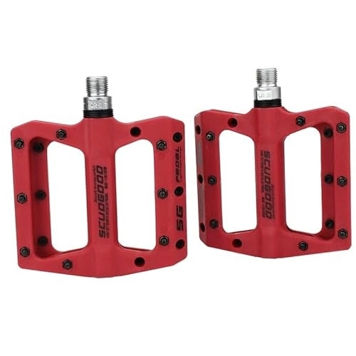 Mountain Bike Pedal : Bike Pedals Bicycle Pedals Nylon Fiber Ultra-light Mountain Bike Pedal 4 Colors Big Foot Road Bike Bearing Pedals Cycling Parts Mountain Bike Pedals (Color : Red)