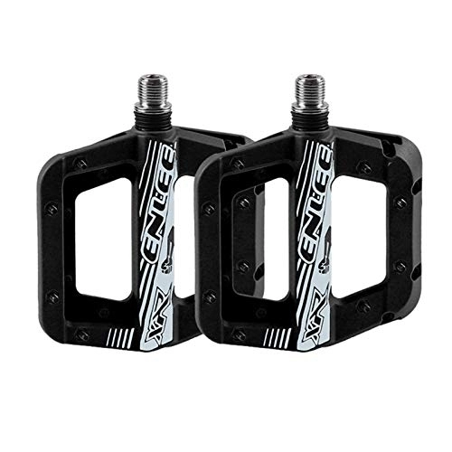 Mountain Bike Pedal : Bike Pedals Bicycle Pedals Shockproof Mountain Bike Pedals Non-Slip Lightweight Nylon Fiber Bicycle Platform Pedals For MTB 9 / 16 Inches Mountain Bike Pedals (Color : Black)