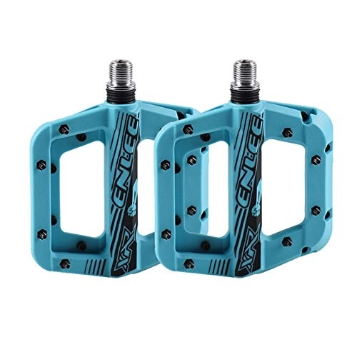 Mountain Bike Pedal : Bike Pedals Bicycle Pedals Shockproof Mountain Bike Pedals Non-Slip Lightweight Nylon Fiber Bicycle Platform Pedals For MTB 9 / 16 Inches Mountain Bike Pedals (Color : Blue)