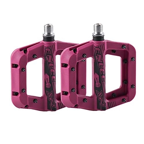 Mountain Bike Pedal : Bike Pedals Bicycle Pedals Shockproof Mountain Bike Pedals Non-Slip Lightweight Nylon Fiber Bicycle Platform Pedals For MTB 9 / 16 Inches Pedals (Color : Purple)