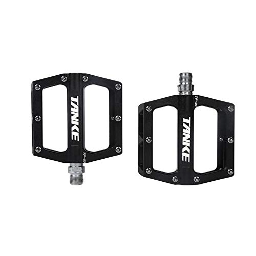 Mountain Bike Pedal : Bike Pedals Bicycle Pedals Ultralight Aluminum Alloy Colorful Hollow Anti-skid Bearing Mountain Bike Accessories MTB Foot Pedals Bike Pedal (Color : BLACK-A pair)