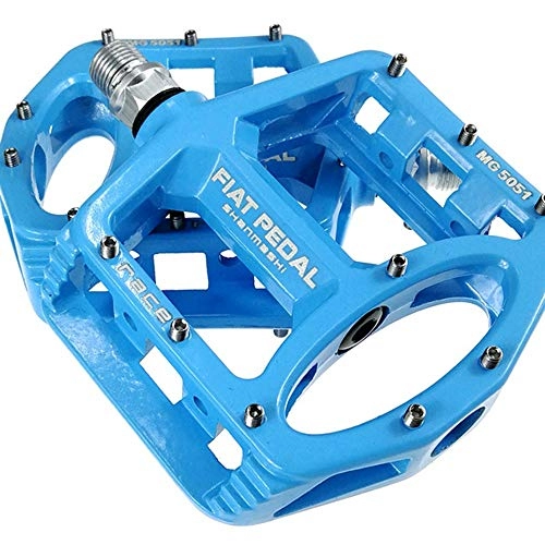Mountain Bike Pedal : Bike Pedals, Bike Pedal, Durable Bike Bicycle Pedals Road Bike Pedals Black Blue Red Silver Offering Durability and Stability (Color : Blue, Size : One size)