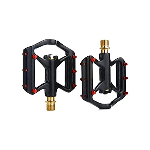 Mountain Bike Pedal : Bike Pedals Bike Pedals Carbon Fiber Platform Pedal Three Bearing MTB Bicycle Cycling Pedal 160g Easy to Install (Color : Black, Size : 9.2x8.7x1.8cm)