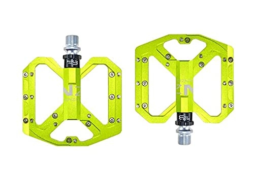 Mountain Bike Pedal : Bike Pedals Bike Pedals MTB Road 3 Sealed Bearings Bicycle Pedals Mountain Bike Pedals Wide Platform Mtb Pedals (Color : Green)