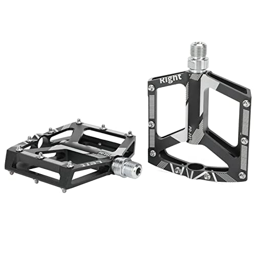 Mountain Bike Pedal : Bike Pedals, CNC Aluminum Alloy Bike Pedal Easy To Install Standard Thread Non Slip Wide Platform Corrosion Resistant for Mountain Bikes Repair (Color : Black)