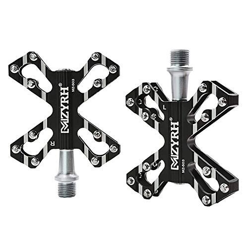 Mountain Bike Pedal : Bike Pedals CNC Machined Aluminum Alloy Bicycle Wide Platform 3 Bearing Pedals for 9 / 16 MTB BMX Mountain Road Bike Hybrid Pedals, B