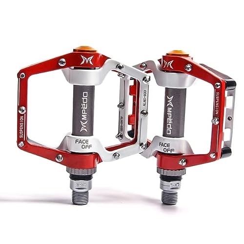 Mountain Bike Pedal : Bike Pedals CNC Mountain Bike Road Bike Pedal 2 Sealed Bearing Pedal Bicycle Accessories Bicycle Pedal Non-slip Ultra-light Mountain Bike Pedals (Color : Red)