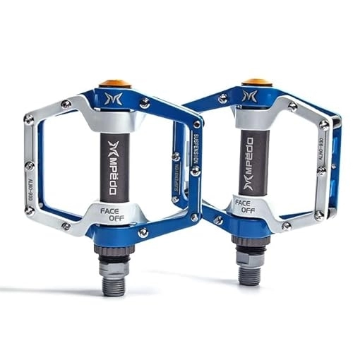 Mountain Bike Pedal : Bike Pedals CNC Mountain Bike Road Bike Pedal 2 Sealed Bearing Pedal Bicycle Accessories Bicycle Pedal Non-slip Ultra-light Mtb Pedals (Color : Blue)