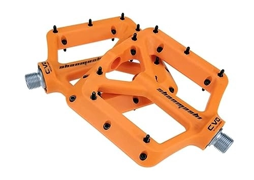 Mountain Bike Pedal : Bike Pedals Cycling Bike Bicycle Pedals Ultralight Seal 3 Bearings Nylon Molybdenum Pedals Durable Widen Area Bike MTB Bicycle Part Mountain Bike Pedals (Color : Orange)