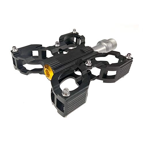 Mountain Bike Pedal : Bike Pedals, Cycling Bike Pedals Double Mountain Bike Mountain Bike Flat, Black Black Offering Durability and Stability (Color : Black, Size : One size)