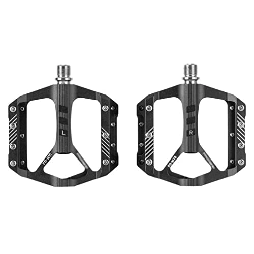 Mountain Bike Pedal : Bike Pedals，Cycling Pedals， Mountain 9 / 16'' 3 Sealed Bearing Bicycle Flat Pedals Lightweight Aluminum Alloy Wide Platform Cycling Pedals For BMX / MTB -Universal 285g (Color : Svart)
