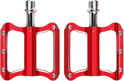 Mountain Bike Pedal : Bike Pedals，Cycling Pedals， Mountain Mountain MTB Folding Bicycle Road Anti-Slip (Color : Rood, Size : 10.5x8.15cm)