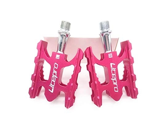 Mountain Bike Pedal : Bike Pedals, Cycling Pedals MTB Mountain Bike Pedal K3 Road Folding Bicycle Ultralight Aluminum Alloy 412 10.8 * 6.2mm Bearing Pedal Foot compatible (Color : Rose red)