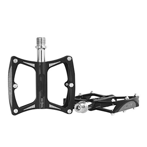 Mountain Bike Pedal : Bike Pedals, Durable Bicycle Cycling Pedals Lightweight Fiber Bicycle Pedals Black Offering Durability and Stability (Color : Black, Size : 110x90x20mm)