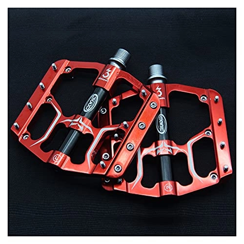 Mountain Bike Pedal : Bike Pedals Flat Bike Pedals MTB Road 3 Sealed Bearings Bicycle Pedals Mountain Bike Pedals Wide Platform Accessories Part Mtb Pedals (Color : V15 Red)