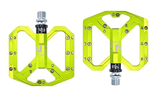 Mountain Bike Pedal : Bike Pedals Flat Foot Ultralight Mountain Bike Pedals MTB CNC Aluminum Alloy Sealed 3 Bearing Anti-slip Bicycle Pedals Bicycle Parts Mtb Pedals (Color : Green)