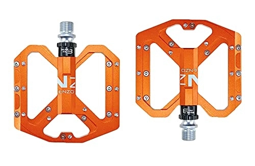 Mountain Bike Pedal : Bike Pedals Flat Foot Ultralight Mountain Bike Pedals MTB CNC Aluminum Alloy Sealed 3 Bearing Anti-slip Bicycle Pedals Bicycle Parts Mtb Pedals (Color : Orange)