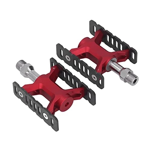 Mountain Bike Pedal : Bike Pedals, Flexible Prevent Slip Widened Bicycle Pedals Rust Proof DU Bearing for Mountain Bikes (Red)