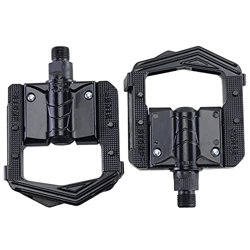 Mountain Bike Pedal : Bike Pedals Folding Bicycle Pedals MTB Mountain Bike Aluminum Folded Pedal Bicycle Parts Easy to Install (Color : Black, Size : 10.5x8.93x2.42cm)