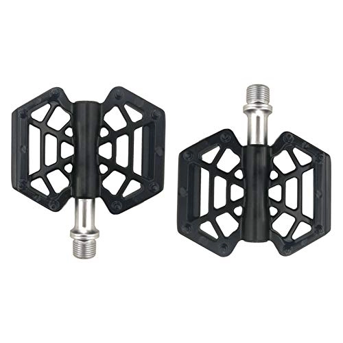 Mountain Bike Pedal : Bike Pedals, Magnesium Alloy Bearings Non Slip Widen Pedals with for Mountain Road Trekking Bike, Black
