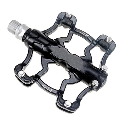 Mountain Bike Pedal : Bike Pedals, Magnesium Alloy CNC Process Non Slip Widen Pedals with for Mountain Road Trekking Bike, Black