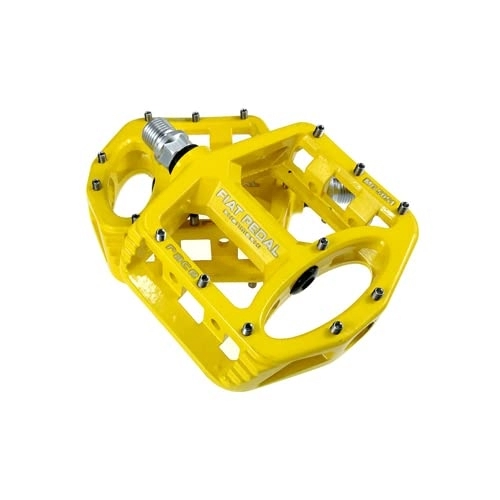 Mountain Bike Pedal : Bike Pedals Magnesium Alloy Road Bike Pedals Ultralight MTB Big Foot Road Cycling Bearing Pedal Bike Bicycle Parts Accessories Mountain Bike Pedals (Color : Yellow)