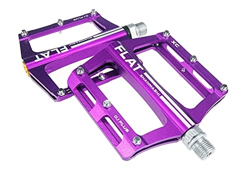 Mountain Bike Pedal : Bike Pedals Mountain Bike 8 Colors Platform Alloy Road Bike Pedals Ultralight MTB Bicycle Pedal Bike Accessories Pedals (Color : Purple)