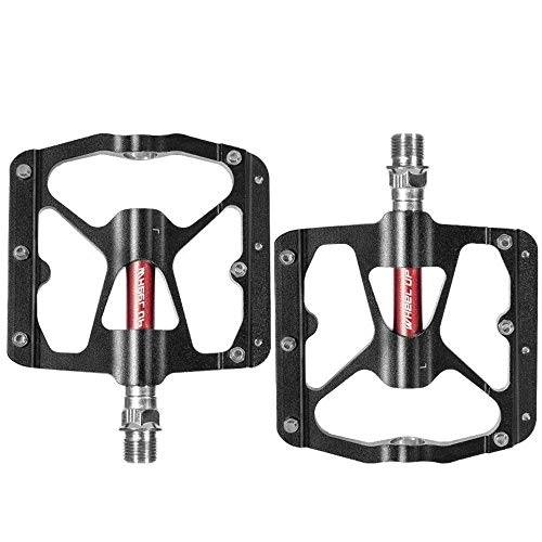 Mountain Bike Pedal : Bike Pedals Mountain Bike Palin Bearing Aluminum Alloy Bicycle Pedal Thickened and Durable Bicycle Pedal (Color : Black, Size : One size) ( Color : Black , Size : One Size )