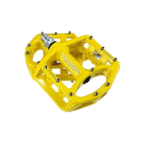 Mountain Bike Pedal : Bike Pedals Mountain Bike Pedal 1 Pair Road MTB Bicycle Magnesium Alloy Non-slip Durable Bicycle Pedal Surface 8 colors for BMX MTB and Road Bike (Color : Yellow)