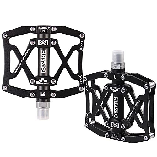 Mountain Bike Pedal : Bike Pedals, Mountain Bike Pedal 3 Bearing Aluminum Alloy Anti-skid MTB BMX Pedals for Road Bike 9 / 16 inch Cycle Flat Pedal