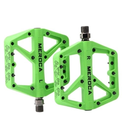 Mountain Bike Pedal : Bike Pedals Mountain Bike Pedal Nylon Fiber 9 / 16 Inch Widened Non-slip Bike Platform Pedal Bicycle Accessories Mtb Pedals (Color : Green)