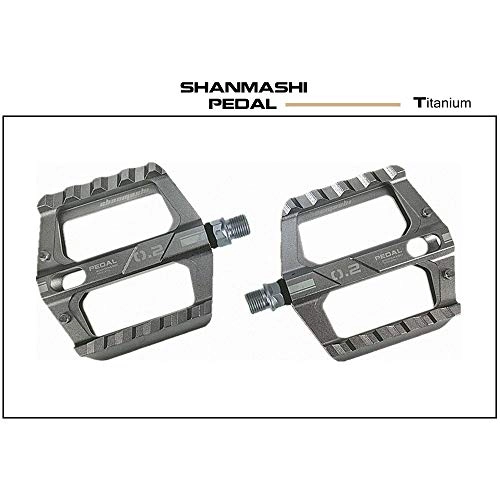 Mountain Bike Pedal : Bike Pedals Mountain Bike Pedals 1 Pair Aluminum Alloy Antiskid Durable Bike Pedals Surface For Road BMX MTB Bike 4 Colors (SMS-0.2) Suitable for a Variety Of Bicycles (Color : Titanium)