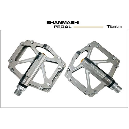 Mountain Bike Pedal : Bike Pedals Mountain Bike Pedals 1 Pair Aluminum Alloy Antiskid Durable Bike Pedals Surface For Road BMX MTB Bike 6 Colors (SMS-338) Suitable for a Variety Of Bicycles (Color : Titanium)