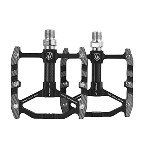 Mountain Bike Pedal : Bike Pedals, Mountain Bike Pedals - Lightweight Fiber Bicycle Pedals Black Offering Durability and Stability (Color : Black, Size : 115x98x15mm)