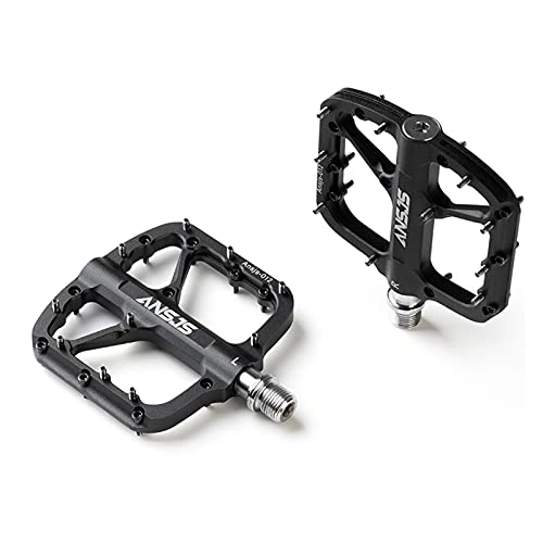 Mountain Bike Pedal : Bike Pedals Mountain Bike Pedals Platform Bicycle Flat Alloy Pedals 9 / 16" Sealed Bearings Pedals Non-Slip Alloy Flat Pedals Mtb Pedals (Color : A012 Black)