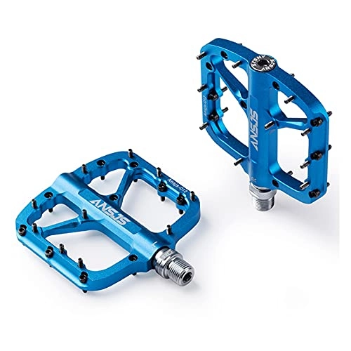 Mountain Bike Pedal : Bike Pedals Mountain Bike Pedals Platform Bicycle Flat Alloy Pedals 9 / 16" Sealed Bearings Pedals Non-Slip Alloy Flat Pedals Mtb Pedals (Color : Blue)